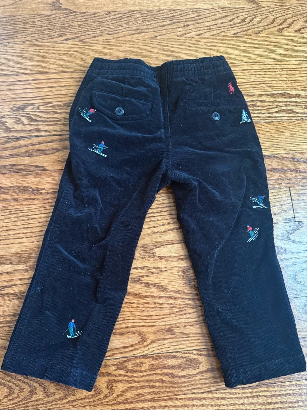 Polo Ralph Lauren Kids Ski Embroidered Corduroy Pants Size 2T Black